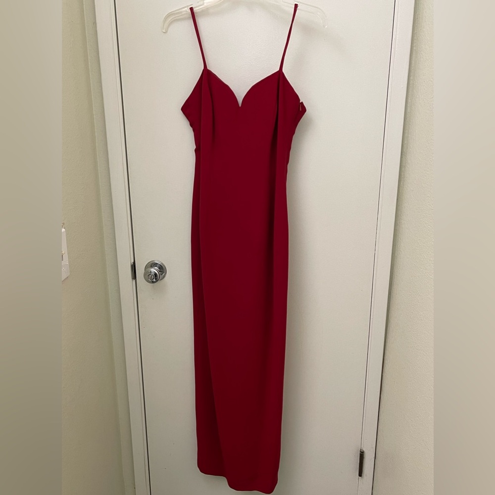 Andrea Polizzi for Rex Lester Red Spaghetti Strap Dress w/ Back Slit (Size 4)